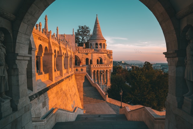 Scorcio del bastione dei pescatori a Budapest